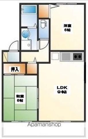 マガタコーポ東宮1(2DK/1階)の間取り写真