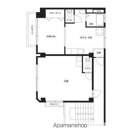 シャトーブラン(1DK/2階)の間取り写真