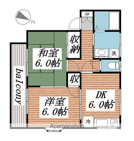 モントリーベル(2DK/2階)の間取り写真