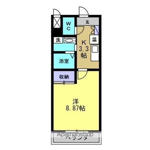 ハイツ山光(1K/3階)の間取り写真