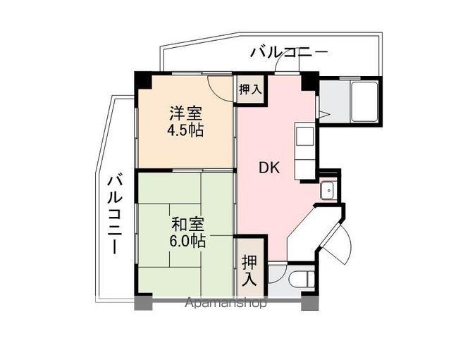 塚本マンション(2DK/3階)の間取り写真