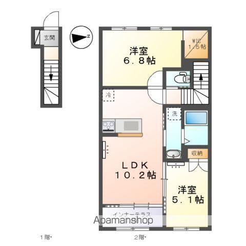 COLINA(2LDK/2階)の間取り写真