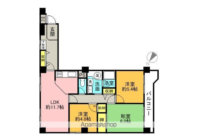 メゾン横浜岡野町(3LDK/5階)の間取り写真