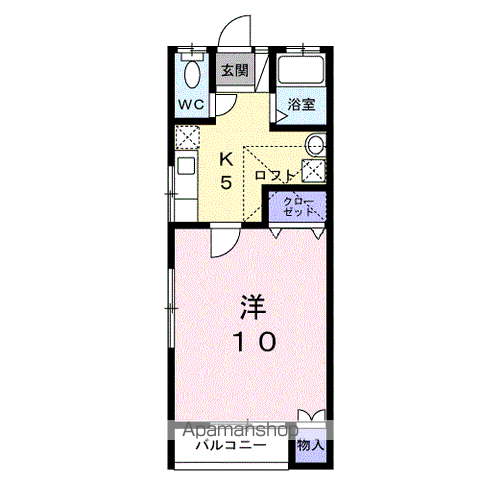 WINSTON(1K/2階)の間取り写真