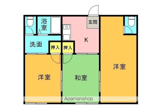 ホワイトマンション(3DK/1階)の間取り写真