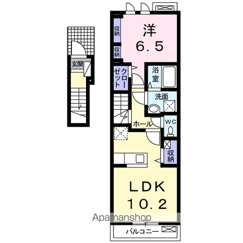 マウンテンエミネンスⅤ(1LDK/2階)の間取り写真