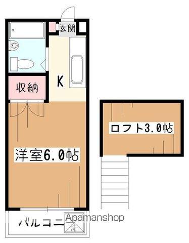 ホワイトハイムL(ワンルーム/1階)の間取り写真