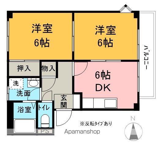 メゾーネハナムラ(2DK/1階)の間取り写真