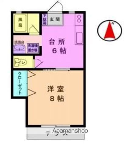 シルキーゼファー(1DK/1階)の間取り写真