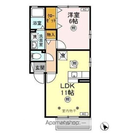 フォレスト・コートB/C(1LDK/1階)の間取り写真