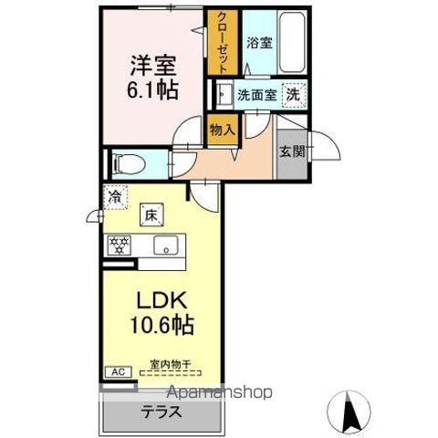 GRACE YAMA(1LDK/1階)の間取り写真