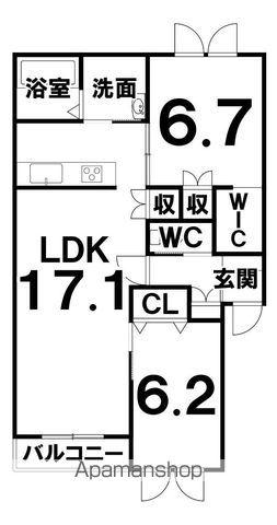 BK ONE(2LDK/1階)の間取り写真