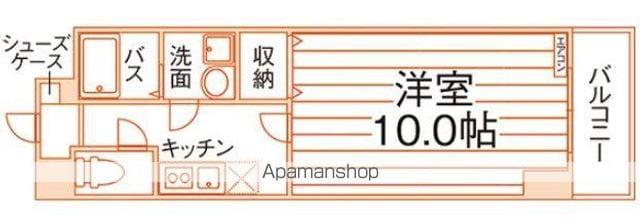 マリンスクエア(1K/4階)の間取り写真