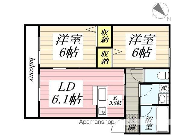 茨城県鹿嶋市 1階建 築14年(2DK)の間取り写真