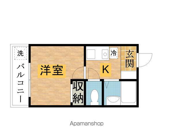 キャビンタコス(1K/2階)の間取り写真