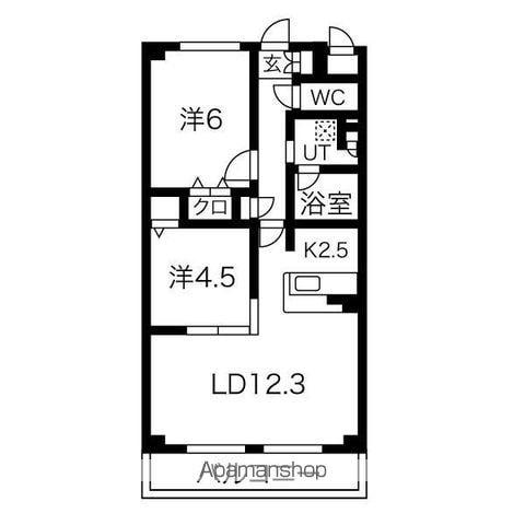 フェリーチェⅠ(2LDK/2階)の間取り写真