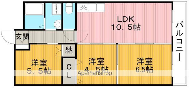 ハイツ三ツ池台(3LDK/2階)の間取り写真