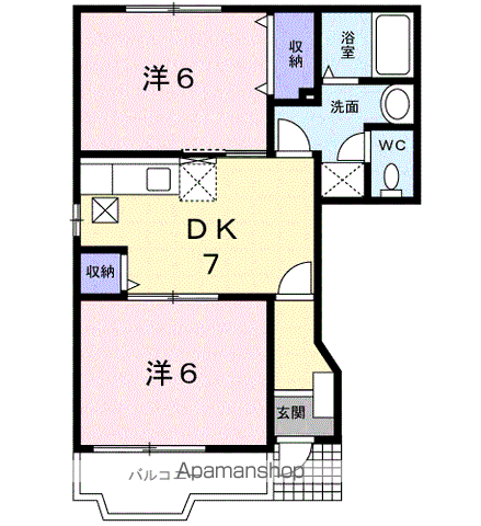 フォレスト・ヴィラA(2DK/1階)の間取り写真