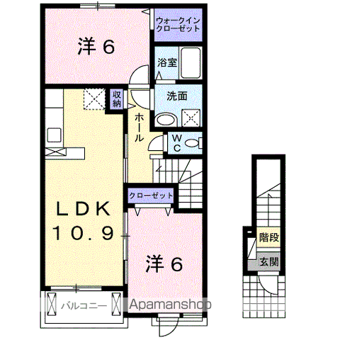 紀勢本線 御坊駅 徒歩5分 2階建 築8年(2LDK/2階)の間取り写真