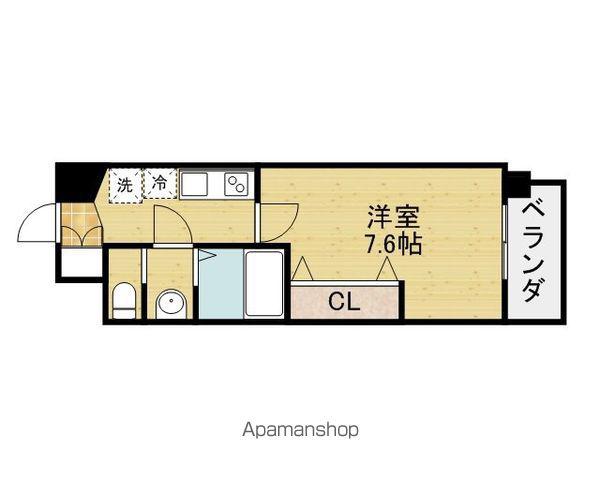 LUXE玉造1(1K/6階)の間取り写真