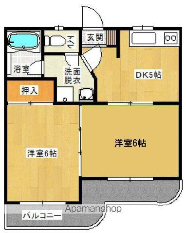 ネバーランド(2K/2階)の間取り写真