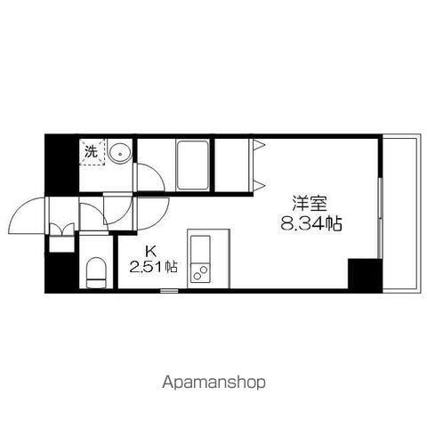 エンゼルプラザイースト1(ワンルーム/6階)の間取り写真