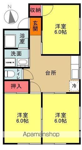 皆川ハイツ(3DK/1階)の間取り写真