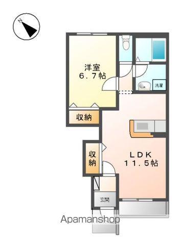 ブルーオアシス(1LDK/1階)の間取り写真