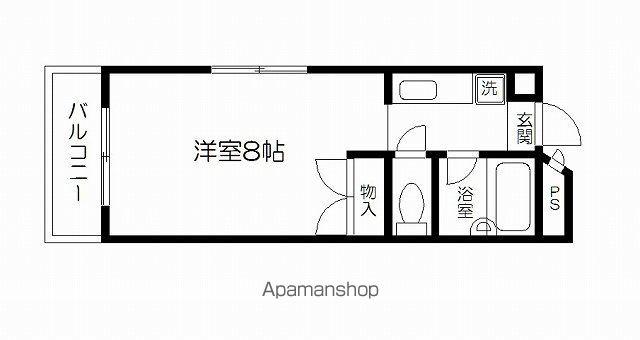 プライムシティ熊本(1K/4階)の間取り写真