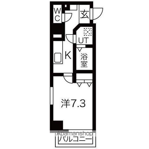 エストゥルースプラスノース名古屋(1K/8階)の間取り写真
