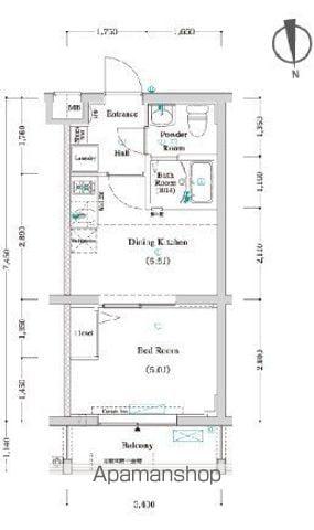 ベルシード板橋蓮根アンベリール(1DK/4階)の間取り写真
