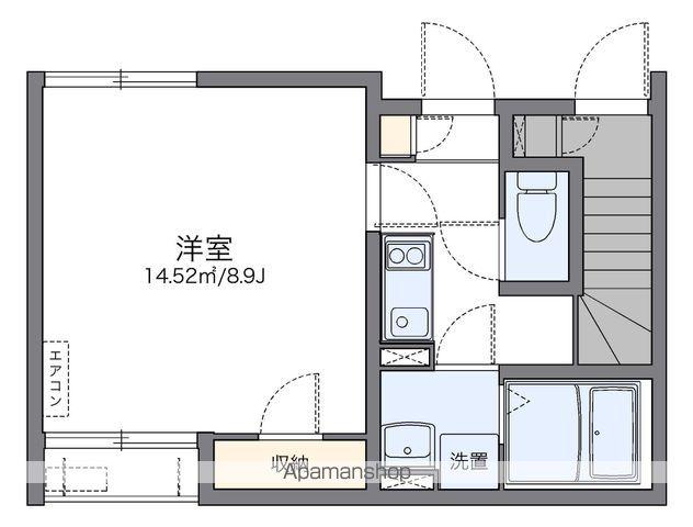 レオネクストヘリオス ハウス(1K/1階)の間取り写真