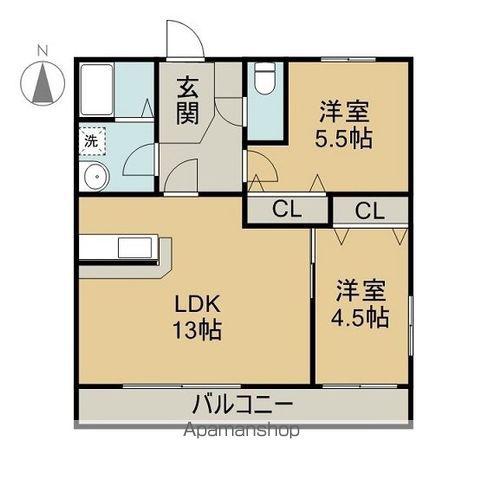 MARGINAL(2LDK/3階)の間取り写真