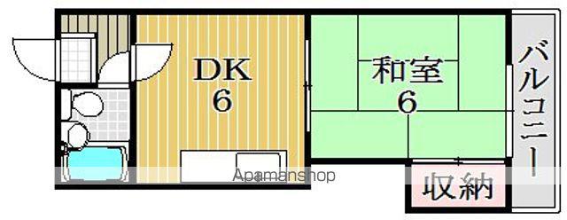 レジデンス長居(1DK/2階)の間取り写真