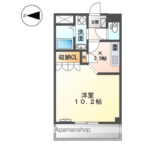 アルテリーベ(1K/2階)の間取り写真