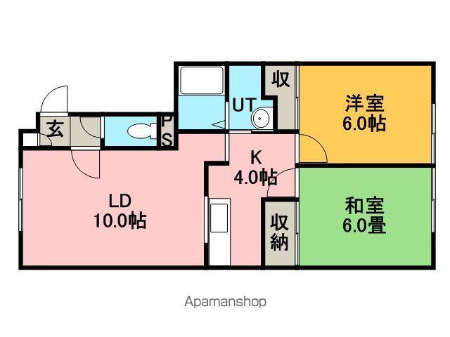 エトアール富丘(2LDK/2階)の間取り写真