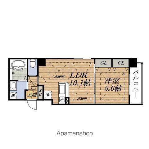 NH江坂Ⅱ(1LDK/6階)の間取り写真