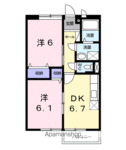NEWエルディムEY(2DK/2階)の間取り写真