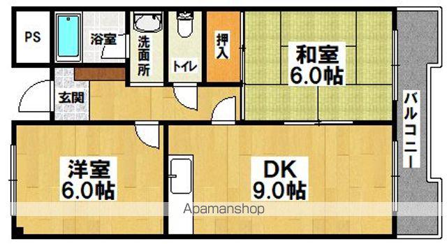 高師浜シーサイドマンションⅡ(2LDK/2階)の間取り写真