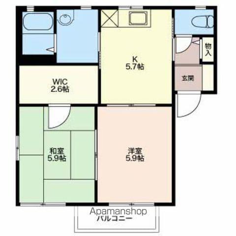 ディアス竹渕(2K/1階)の間取り写真