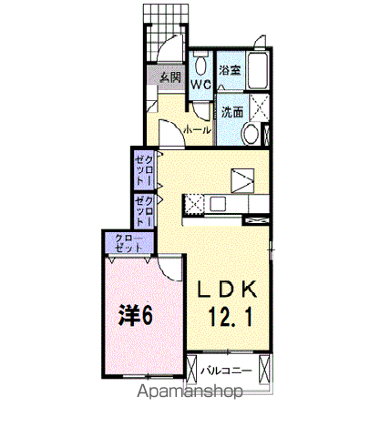 ラフイネ(1LDK/1階)の間取り写真