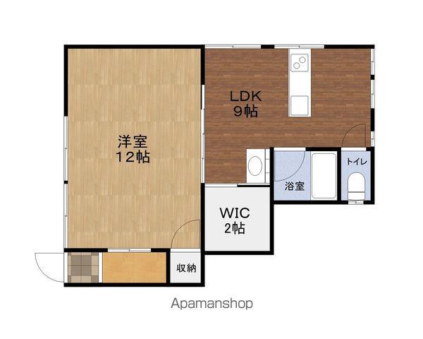 北川荘(1LDK/1階)の間取り写真