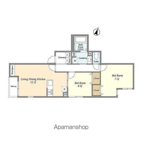 サンセリテ東が丘弐番館(2LDK/2階)の間取り写真