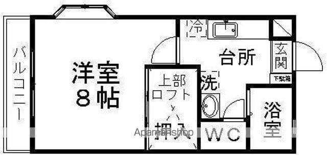 ティエラリバーサイドA棟(1K/2階)の間取り写真
