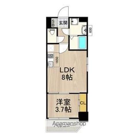 フロンティアタワー九条I(1LDK/2階)の間取り写真