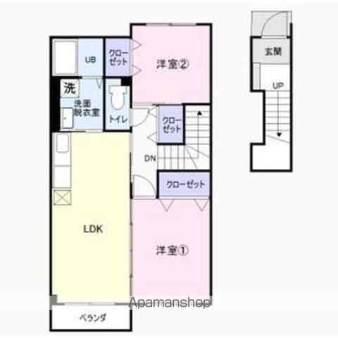 ソレーイユ(2LDK/2階)の間取り写真