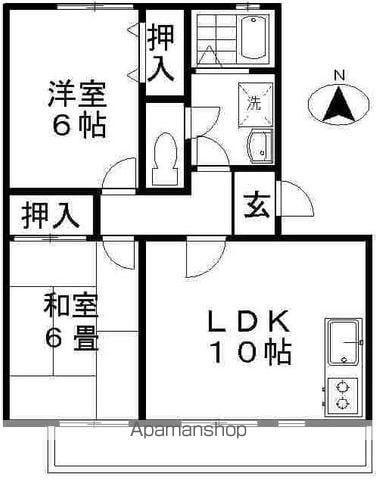 パークタウン桜堂A(2LDK/2階)の間取り写真