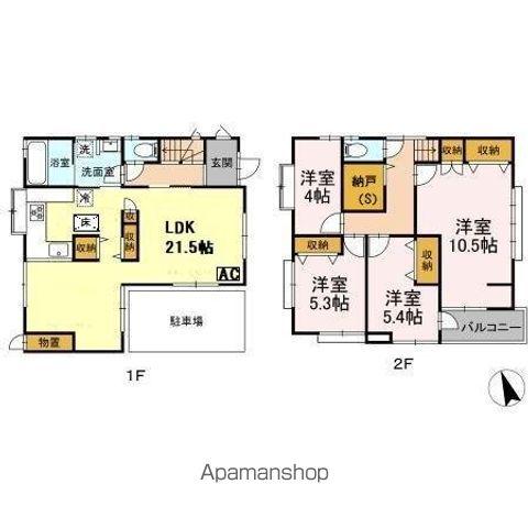 千代田・常磐緩行線 亀有駅 徒歩5分 2階建 築42年(4LDK)の間取り写真