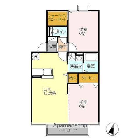 ラークス(2LDK/2階)の間取り写真