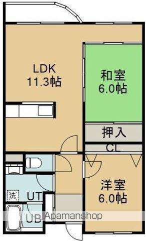 メゾンパティオ富岡(2LDK/3階)の間取り写真